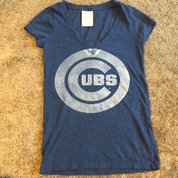 Victoria’s Secret Pink MLB Chicago Cubs Blue Black V-Neck T-Shirt Lot Bundle XS - Picture 2 of 13